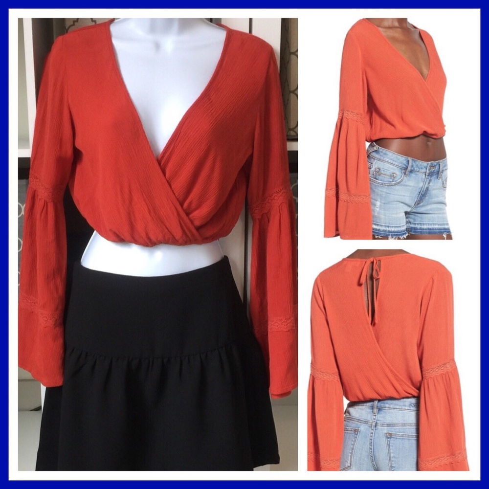 Sexy burnt orange crop top by Sun & Shadow